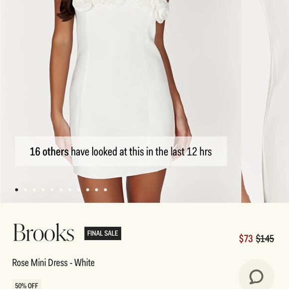Meshki Brooks - White Strapless Rose Mini Dress - Picture 1 of 4
